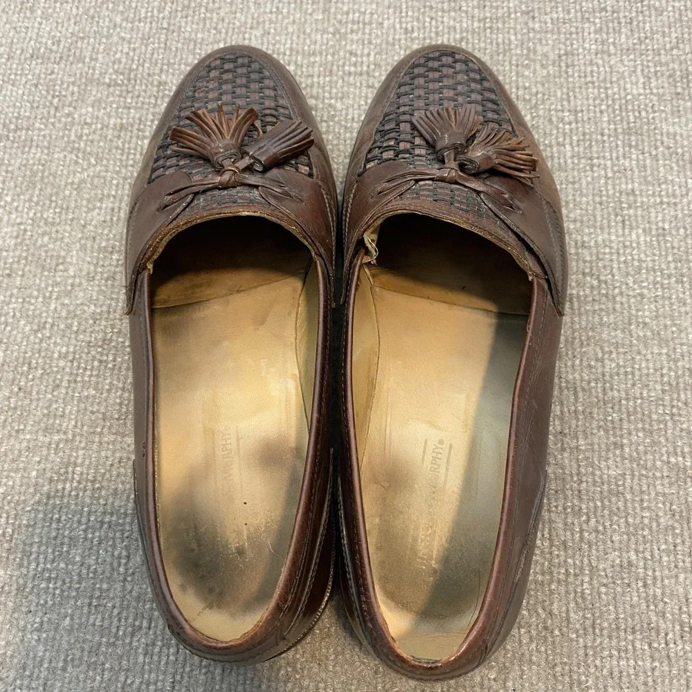 Johnston & Murphy Shoes Mens Size 10.5 M Brown Leather Dress Tassel Loafers 3758